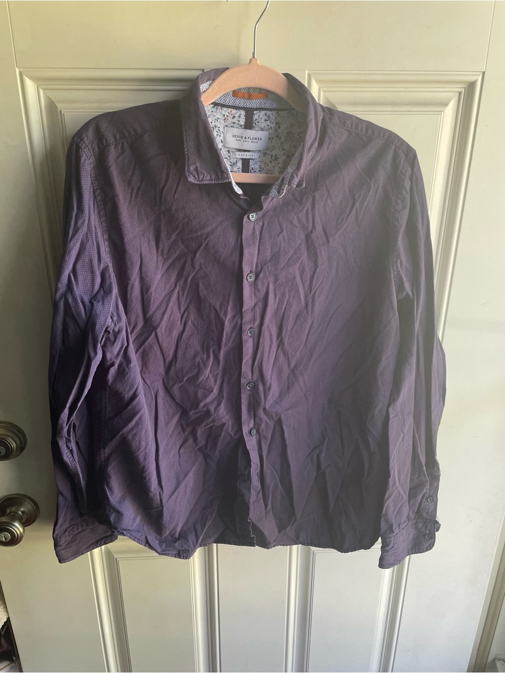 Denim & Flower Men's Deep Purple Button-Down Shirt